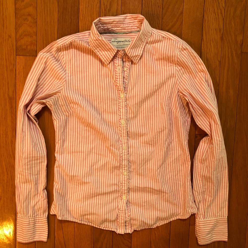 STRIPED BUTTON DOWN SHIRT